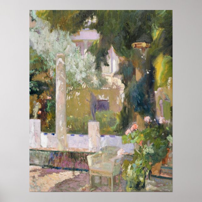 Sorolla - Trädgårdarna vid familjens hus Poster (Framsidan)