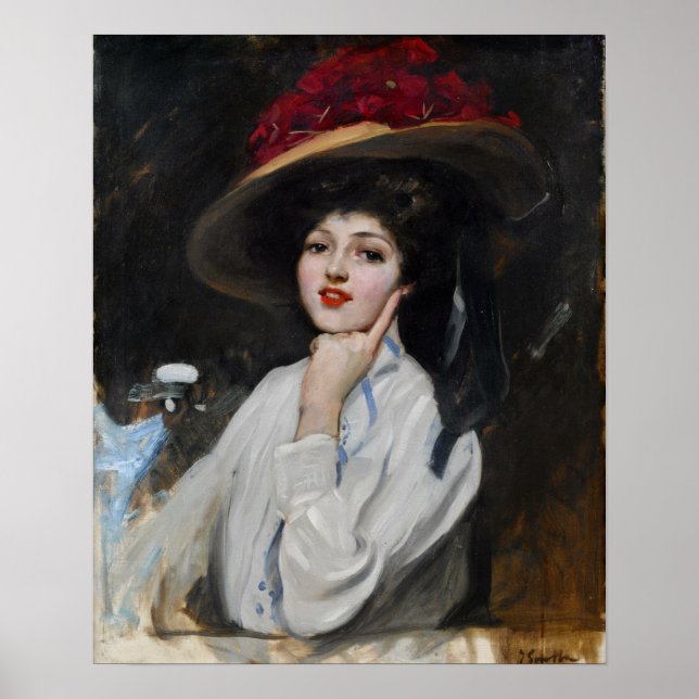 Sorolla - Ung kvinna med hatt Poster (Framsidan)