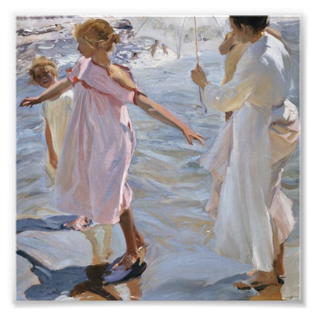Sorolla Y Bastida - Time for a Bathe, Valencia Fototryck (Framsidan)