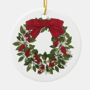 Sorrel/Poinsettia kran Julgransprydnad Keramik