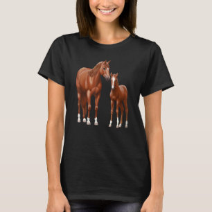 Sorrel Quarter Horse Mare & Cute Foal T Shirt