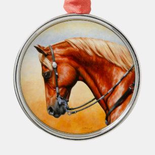 Sorrel Western Pleasure Quarter Horse Julgransprydnad Metall