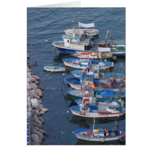 Sorrento fiskebåtar hälsningskort