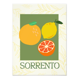 Sorrento Italien Citrus Kitchen Skriv ut   Retro Fototryck