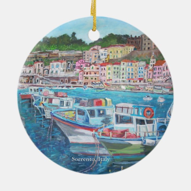 Sorrento italien - prydnad julgransprydnad keramik (Baksidan)
