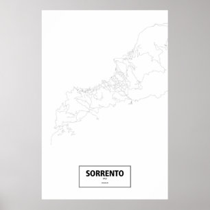 Sorrento, Italien (svart på vitt) Poster