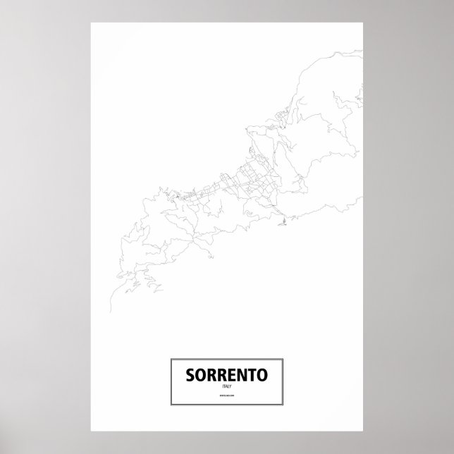 Sorrento, Italien (svart på vitt) Poster (Framsidan)