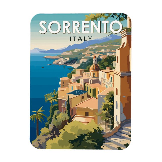 Sorrento Italien Travel Art-Vintage Magnet (Vertikal)