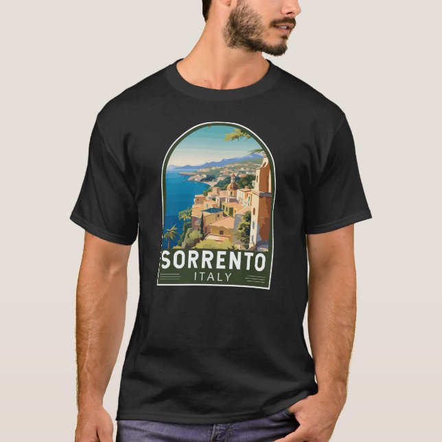 Sorrento Italien Travel Art-Vintage T Shirt (Framsida)
