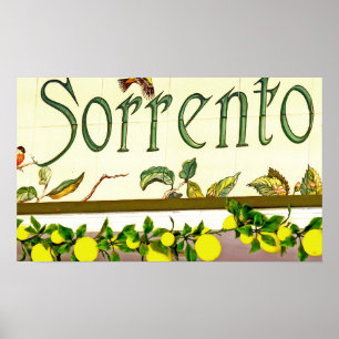 Sorrento italien, undertecknar poster