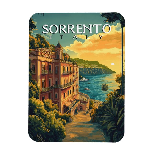Sorrento Italien - Vibrant Cityscape Magnet (Vertikal)