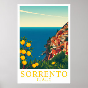 Sorrento Italien Vintage Citroner Resa Konst Poster
