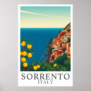 Sorrento Italien Vintage Citroner Resa Konst Poster