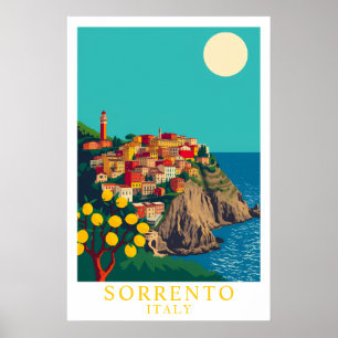 Sorrento Italien Vintage Resa Citroner Konst Poster