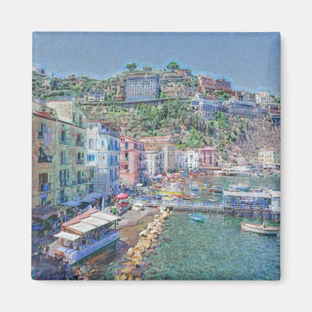 SORRENTO, Marina Grande, Fridge Magnet (Framsidan)