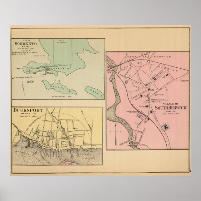 Sorrento, S Berwick, Bucksport Poster (Framsidan)