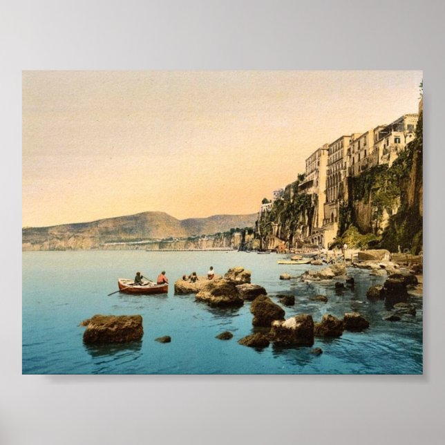 Sorrento vid havet, Neapel, Italien Classic Photoc Poster (Framsidan)