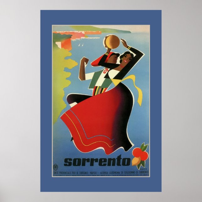 Sorrento vintage Italian travel advertising Poster (Framsidan)