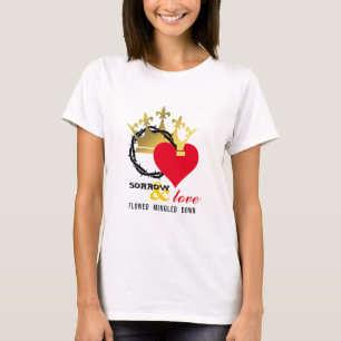 SORROW KÄRLEK Krona Thorns Heart Christian Påsk T Shirt