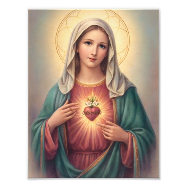 Sorrowful & Immaculate Heart of Mary Catholic Fototryck (Framsidan)