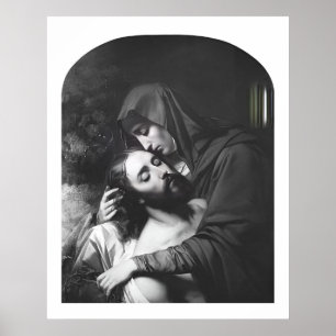 Sorrowful Mor Virgin Mary Catholik Poster