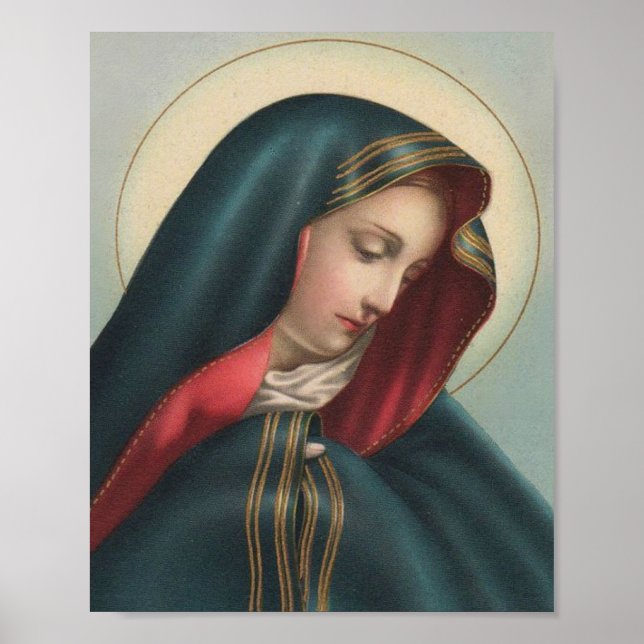 Sorrowful Virgin Mary Religiösa Catholique Poster (Framsidan)