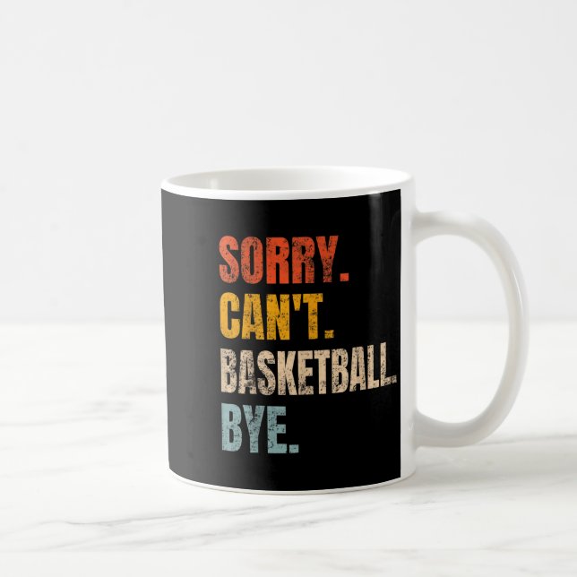 Sorry Can't Basketball Bye Retro Basketball Player Kaffemugg (Höger)