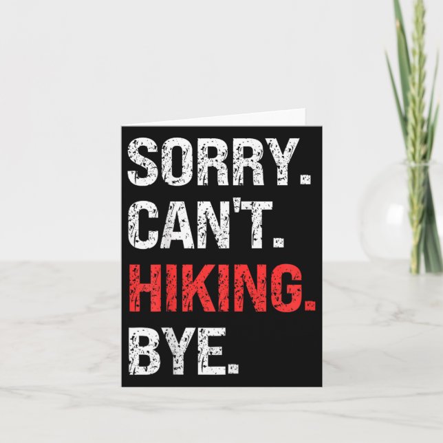 Sorry Can't Hiking Bye Retro Hiking Lovers  Kort (Framsida)