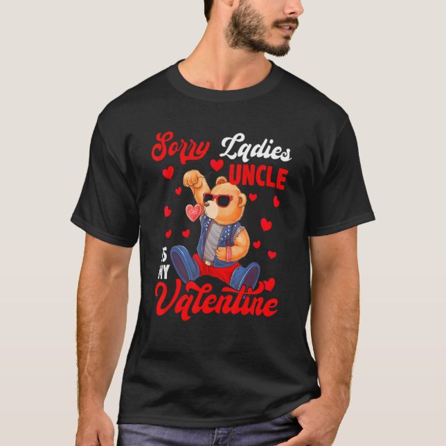 Sorry Cute Ladies Uncle Is My Valentine Bear Sungl T Shirt (Framsida)