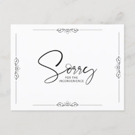 SORRY för återkallade händelser eller uppskjutna h Meddelande Vykort