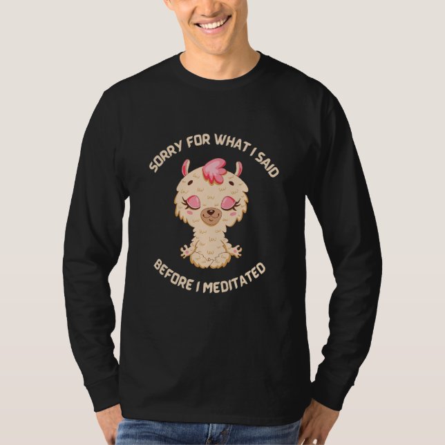 Sorry For What I Said Befoure I Meditated T Shirt (Framsida)