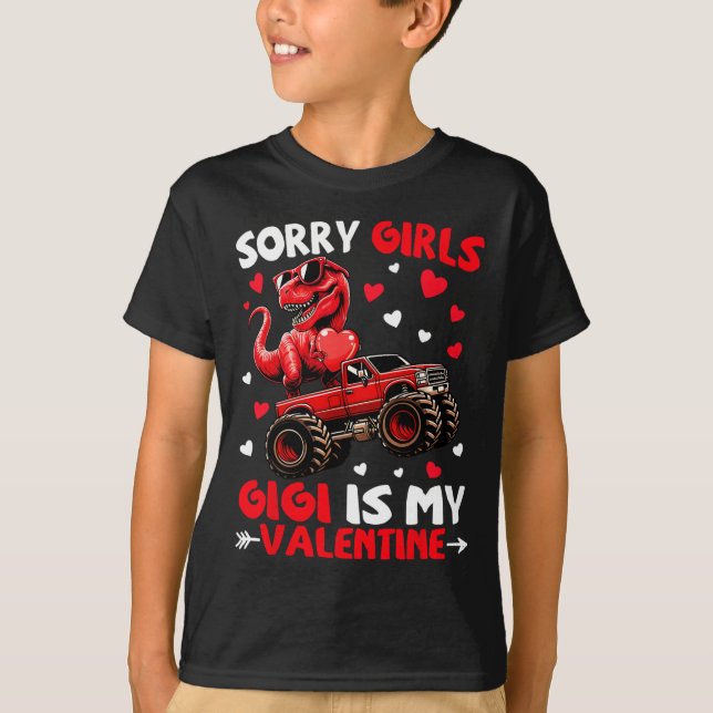 Sorry Girls Gigi är min älskling Dinosaurie Monste T Shirt (Framsida)
