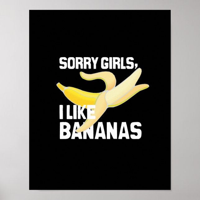 SORRY GIRLS JAG TYCKER OM BANANAS - VITA -.png Poster (Framsidan)