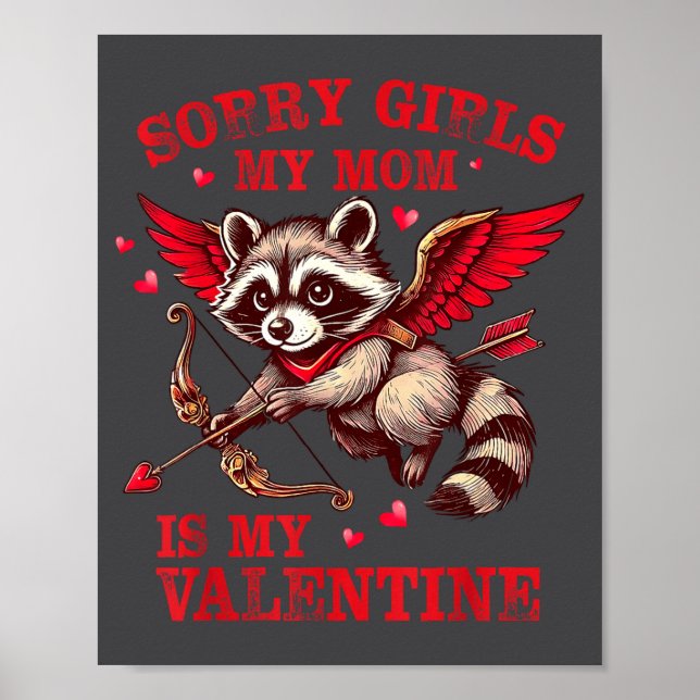 Sorry Girls Mom Is My Valentine Boys Funny Valenti Poster (Framsidan)