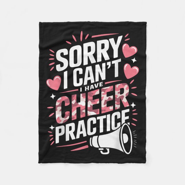 Sorry I Can't I Have Cheer Practice Cheerleader  Fleecefilt (Framsidan)