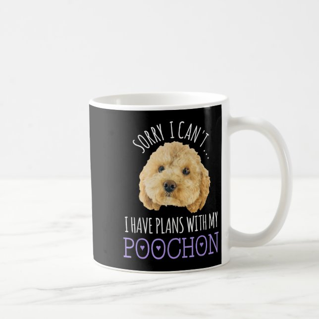 Sorry I Can't I Have Plans Bichon Odle Ochon Puppy Kaffemugg (Höger)