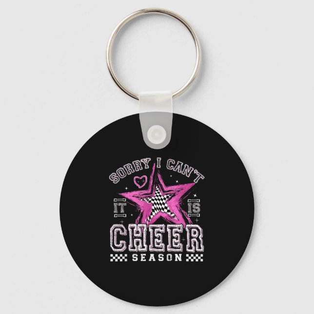 Sorry I Can't It's Cheer Season Cheerleader Checke Nyckelring (Framsida)
