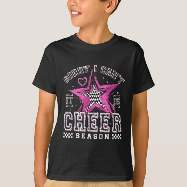 Sorry I Can't It's Cheer Season Cheerleader Checke T Shirt (Framsida)