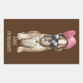 SORRY I'M INDOGNITO (English Bulldog) söt valp hun Rektangulärt Klistermärke