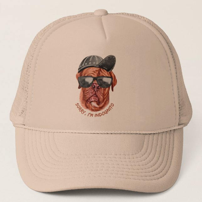 SORRY I'M INDOGNITO (Fransk Mastiff) rolig hund Keps (Framsida)