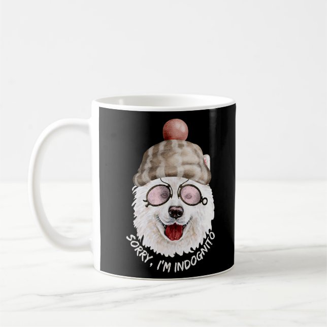 SORRY I'M INDOGNITO (Japansk spitz) rolig hund Kaffemugg (Vänster)