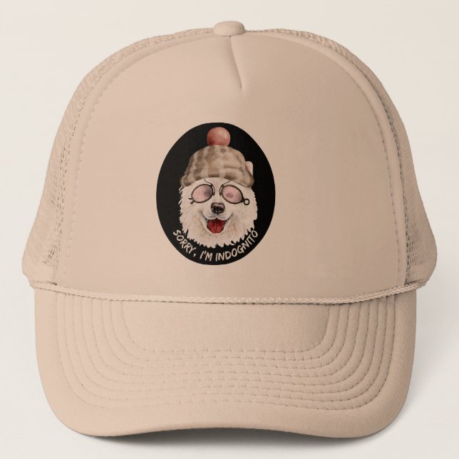 SORRY I'M INDOGNITO (Japansk spitz) rolig hund Keps (Framsida)