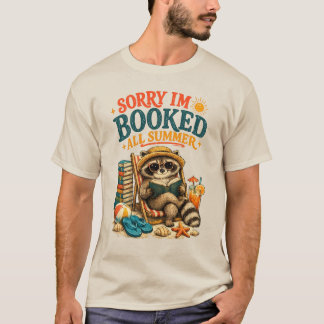 Sorry jag är bokad hela sommaren Tvättbjörn Läsnin T Shirt
