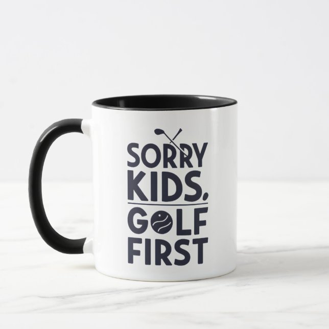 Sorry Kids Golf First Bold Golf Humor Art Mugg (Vänster)