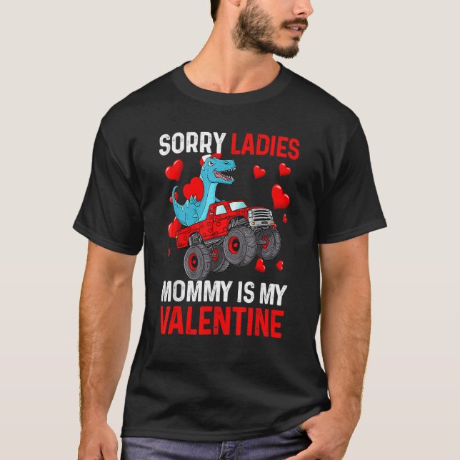 Sorry Ladies Mommy Is My Valentine Red Plaid Toddl T Shirt (Framsida)