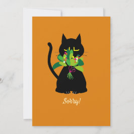 SORRY! Lustigt svart gratulationskort 🐈 ⬛ Julkort