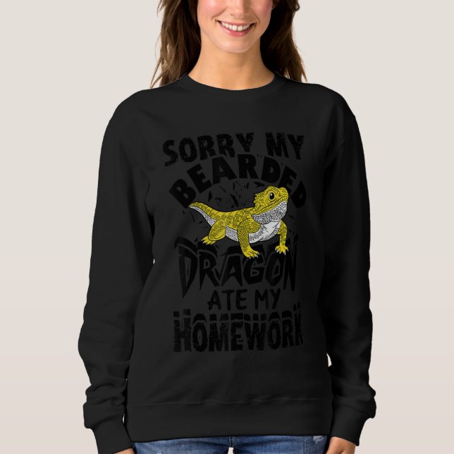 Sorry My Bearded Dragon Ate My Homework T Shirt (Framsida)