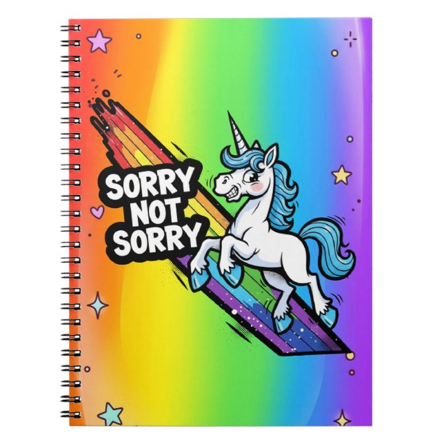 Sorry not Sorry Enhörning Anteckningsbok (Framsidan)