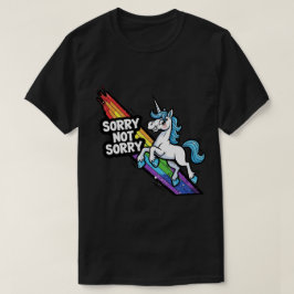 Sorry not Sorry Enhörning Mörk T-Shirt