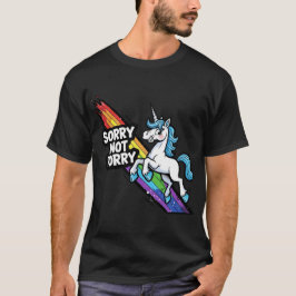Sorry not Sorry Enhörning Mörk T-Shirt